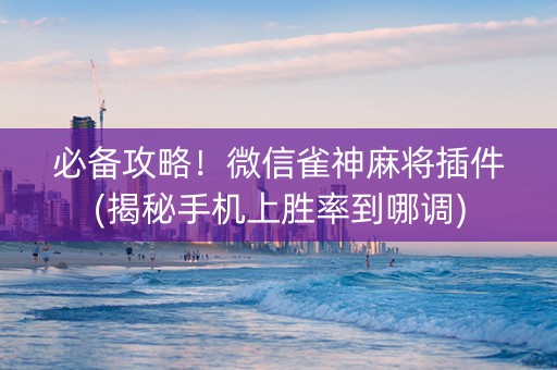 必备攻略！微信雀神麻将插件(揭秘手机上胜率到哪调)