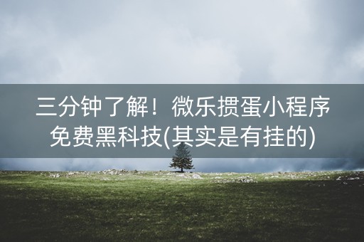 三分钟了解！微乐掼蛋小程序免费黑科技(其实是有挂的)