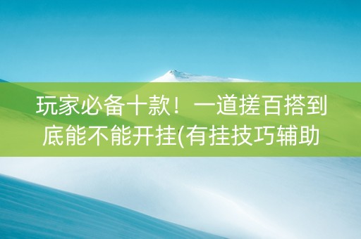 玩家必备十款！一道搓百搭到底能不能开挂(有挂技巧辅助器)
