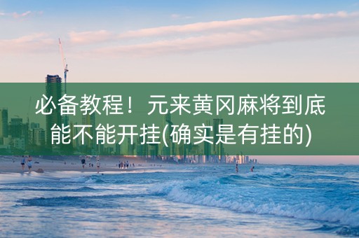 必备教程！元来黄冈麻将到底能不能开挂(确实是有挂的)