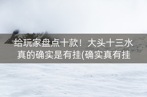 给玩家盘点十款！大头十三水真的确实是有挂(确实真有挂)