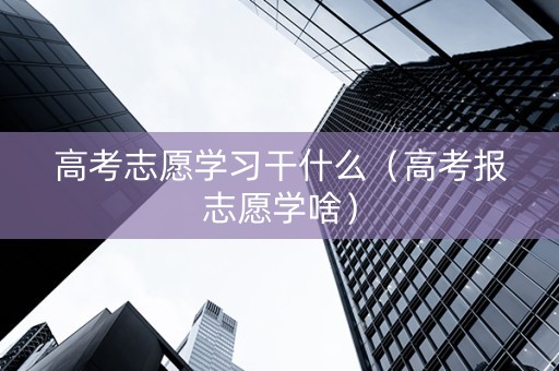 高考志愿学习干什么（高考报志愿学啥）