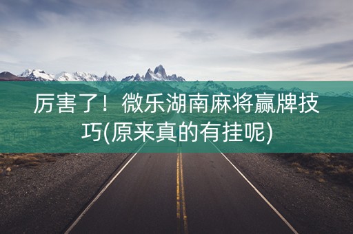 厉害了！微乐湖南麻将赢牌技巧(原来真的有挂呢)