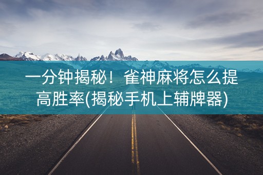 一分钟揭秘！雀神麻将怎么提高胜率(揭秘手机上辅牌器)