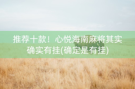 推荐十款！心悦海南麻将其实确实有挂(确定是有挂)