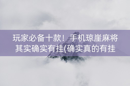 玩家必备十款！手机琼崖麻将其实确实有挂(确实真的有挂)