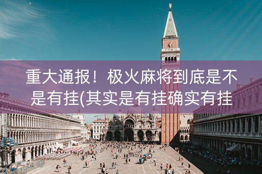 重大通报！极火麻将到底是不是有挂(其实是有挂确实有挂)