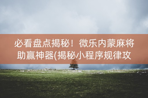 必看盘点揭秘！微乐内蒙麻将助赢神器(揭秘小程序规律攻略)