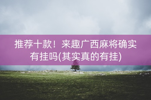 推荐十款！来趣广西麻将确实有挂吗(其实真的有挂)