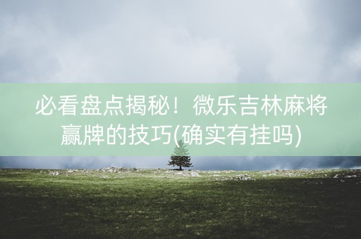 必看盘点揭秘！微乐吉林麻将赢牌的技巧(确实有挂吗)