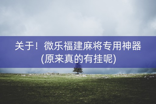 关于！微乐福建麻将专用神器(原来真的有挂呢)