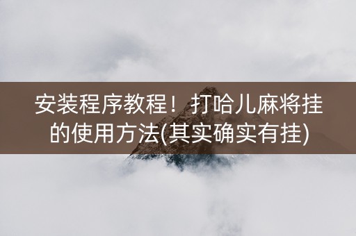 安装程序教程！打哈儿麻将挂的使用方法(其实确实有挂)