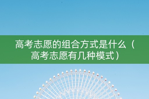 高考志愿的组合方式是什么（高考志愿有几种模式）