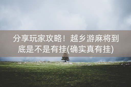 分享玩家攻略！越乡游麻将到底是不是有挂(确实真有挂)