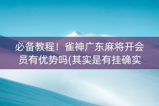 必备教程！雀神广东麻将开会员有优势吗(其实是有挂确实有挂)