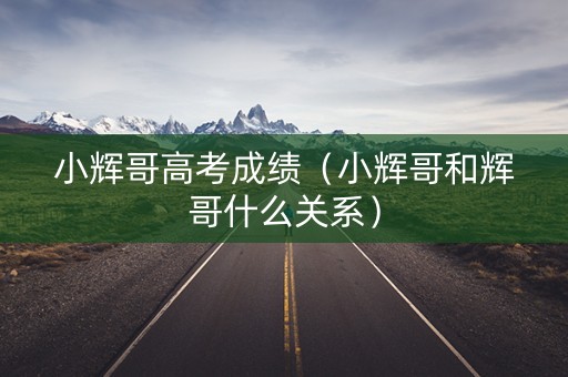 小辉哥高考成绩（小辉哥和辉哥什么关系）