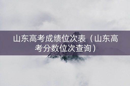 山东高考成绩位次表（山东高考分数位次查询）