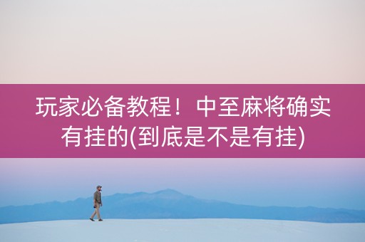 玩家必备教程！中至麻将确实有挂的(到底是不是有挂)