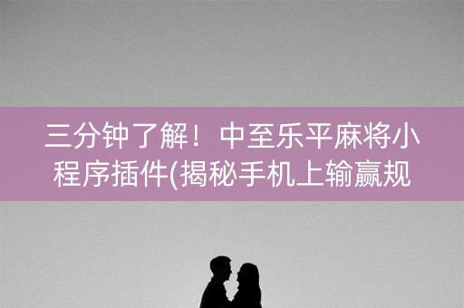 三分钟了解！中至乐平麻将小程序插件(揭秘手机上输赢规律)