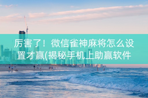 厉害了！微信雀神麻将怎么设置才赢(揭秘手机上助赢软件)
