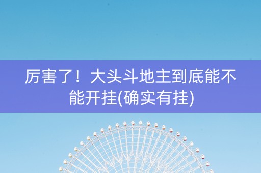 厉害了！大头斗地主到底能不能开挂(确实有挂)