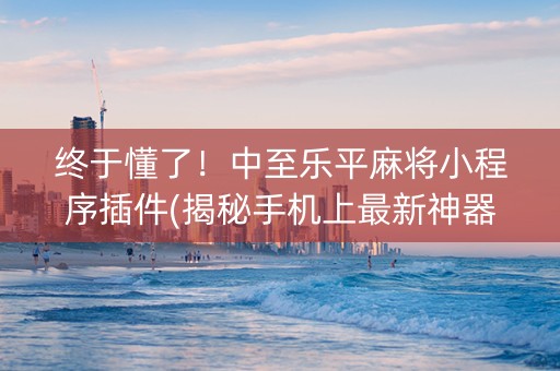 终于懂了！中至乐平麻将小程序插件(揭秘手机上最新神器下载)