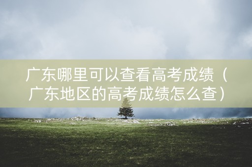 广东哪里可以查看高考成绩（广东地区的高考成绩怎么查）