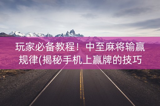 玩家必备教程！中至麻将输赢规律(揭秘手机上赢牌的技巧)