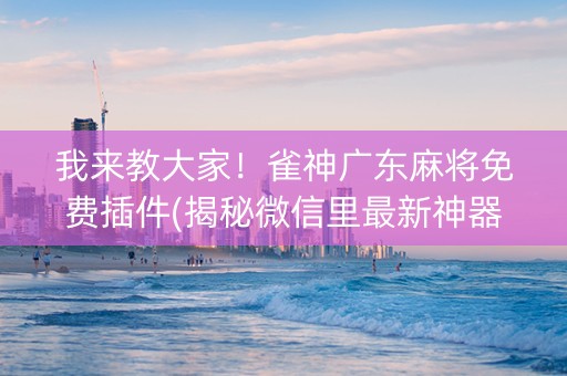 我来教大家！雀神广东麻将免费插件(揭秘微信里最新神器下载)