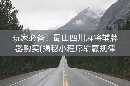 玩家必备！蜀山四川麻将辅牌器购买(揭秘小程序输赢规律)