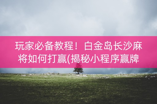 玩家必备教程！白金岛长沙麻将如何打赢(揭秘小程序赢牌技巧)