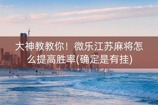 大神教教你！微乐江苏麻将怎么提高胜率(确定是有挂)
