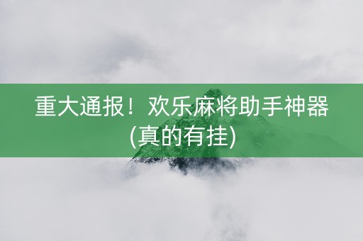 重大通报！欢乐麻将助手神器(真的有挂)