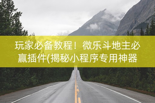 玩家必备教程！微乐斗地主必赢插件(揭秘小程序专用神器)