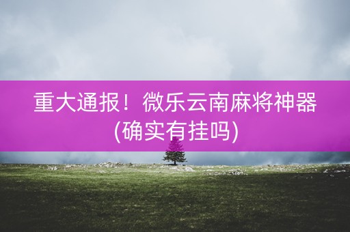重大通报！微乐云南麻将神器(确实有挂吗)