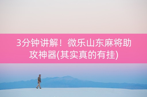 3分钟讲解！微乐山东麻将助攻神器(其实真的有挂)