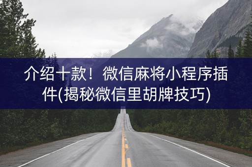 介绍十款！微信麻将小程序插件(揭秘微信里胡牌技巧)