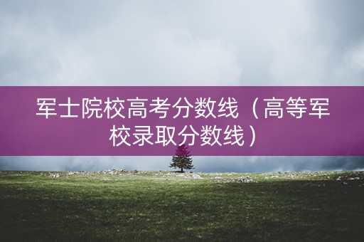 军士院校高考分数线（高等军校录取分数线）