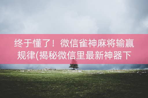 终于懂了！微信雀神麻将输赢规律(揭秘微信里最新神器下载)