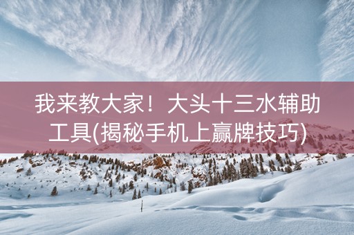 我来教大家！大头十三水辅助工具(揭秘手机上赢牌技巧)