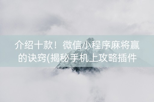 介绍十款！微信小程序麻将赢的诀窍(揭秘手机上攻略插件)