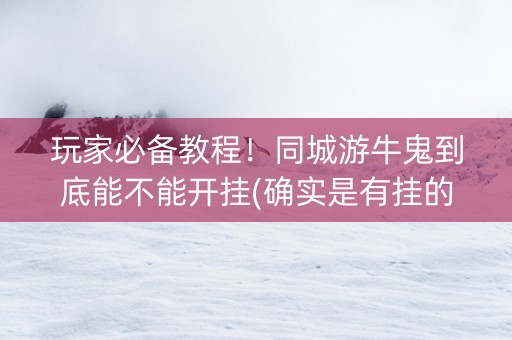 玩家必备教程！同城游牛鬼到底能不能开挂(确实是有挂的)
