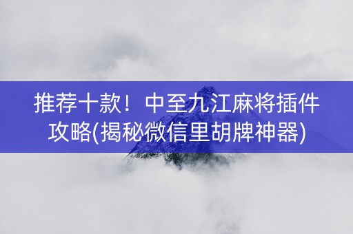 推荐十款！中至九江麻将插件攻略(揭秘微信里胡牌神器)