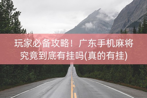 玩家必备攻略！广东手机麻将究竟到底有挂吗(真的有挂)