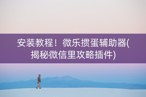 安装教程！微乐掼蛋辅助器(揭秘微信里攻略插件)