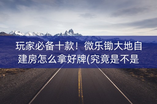 玩家必备十款！微乐锄大地自建房怎么拿好牌(究竟是不是有挂)