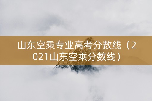 山东空乘专业高考分数线（2021山东空乘分数线）