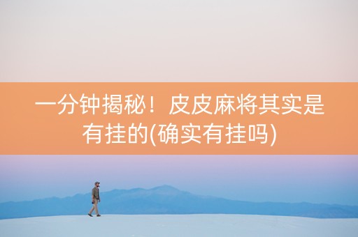 一分钟揭秘！皮皮麻将其实是有挂的(确实有挂吗)