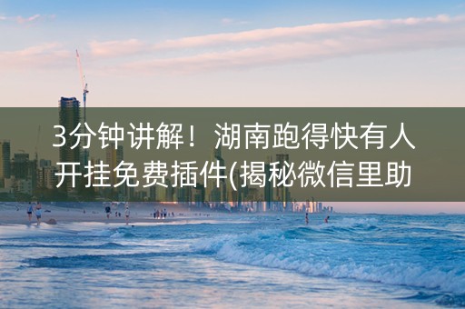 3分钟讲解！湖南跑得快有人开挂免费插件(揭秘微信里助攻神器)