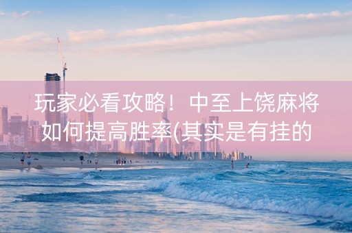 玩家必看攻略！中至上饶麻将如何提高胜率(其实是有挂的)